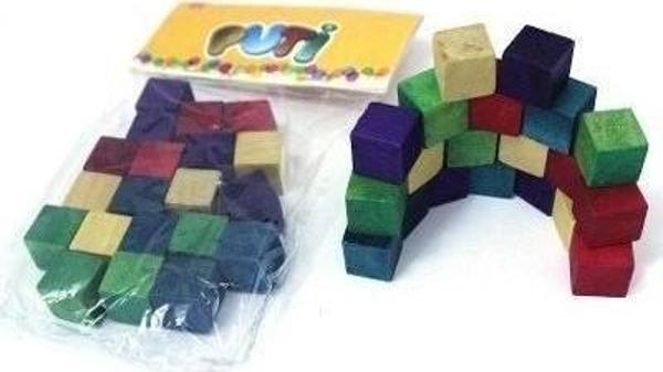 Puti Ahşap Küp Renkli 20Li - Image 1