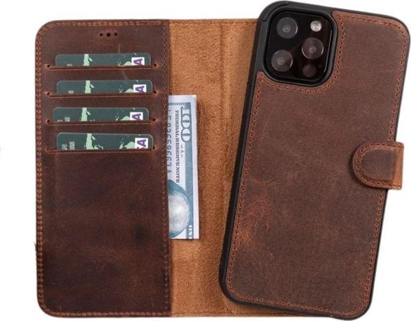 Apple iPhone 11 Pro Max Uyumlu Deri Cüzdanlı Kılıf RFID G2 Kahve - Image 1