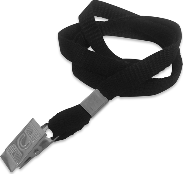 SARFF EKO METAL KLİPSLİ KART ASKI İPİ SİYAH - 50ADET - Image 1