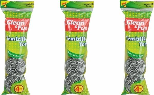 Clean & Fun 3 Paket Bulaşık Ovma Teli 4X20 G - Image 1