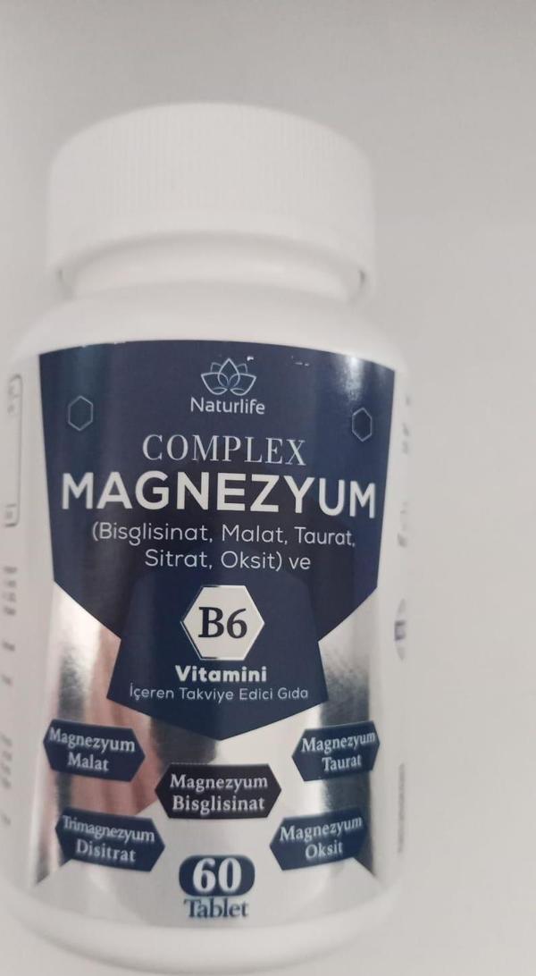 Naturlife Magnezyum Complex B6 Vitaminli 60 Tablet8682214038141 - Image 1