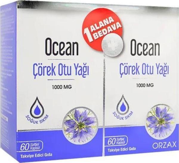 Ocean Çörek Otu Yağı 1000 mg 60 Kapsül - 1 Alana 1 Bedava 8697595873670 - Image 1