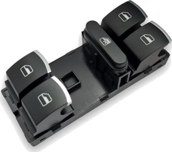 VW Polo 2010-2014 Sol Ön Cam Açma Düğmesi Dörtlü Krom 5K4959857A - Image 1