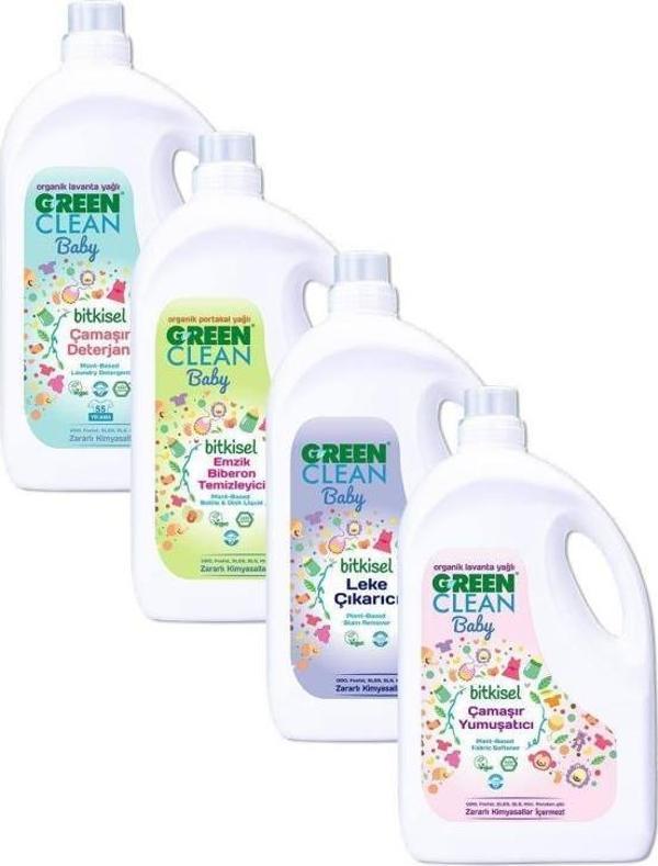 Green Clean Baby Çamaşır Det. + Yumuşatıcı + Leke Çıkarıcı + Emzik Biber. Tem. 2.75 lt Platin-tedarik-097 - Image 1