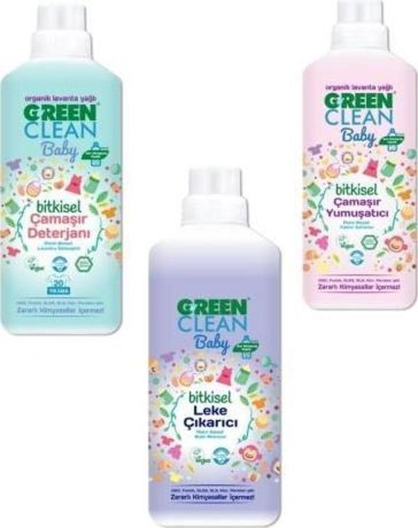 Green Clean Baby Çamaşır Yumuşatıcısı, Deterjanı Ve Leke Çıkarıcı 1 Lt - Image 1