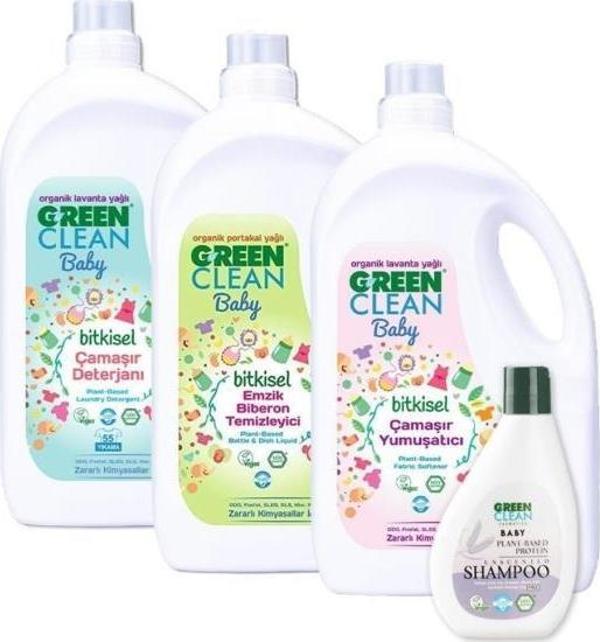 Green Clean Baby Şampuan, Biberon Temizleyici, Çamaşır Deterjanı Ve Yumuşatıcı - Image 1