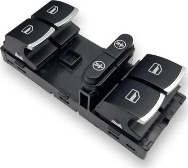 VW Touareg 2011-2014 Sol Ön Kapı Cam Düğmesi Kromlu 7P6959857 - Image 1