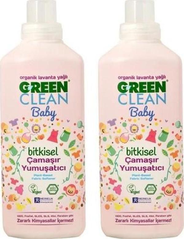 Green Clean Organik Lavanta Yağlı Baby Çamaşır Yumuşatıcısı 1000 ml 2 Adet - Image 1