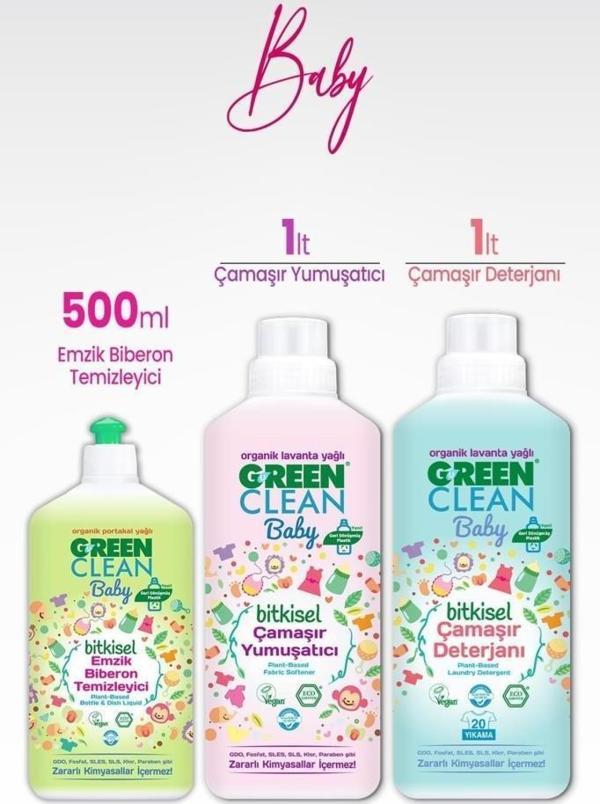 Green Clean Baby Emzik Temizleyici Çamaşır Deterjanı Ve Yumuşatıcı - Image 1