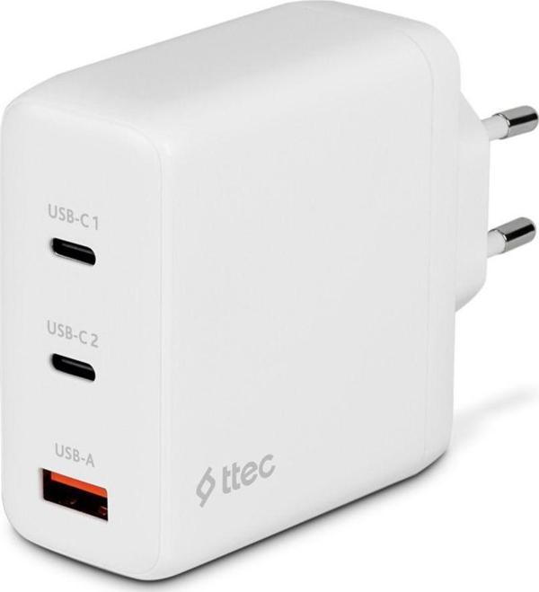 Ttec 2SCG04B SmartCharger Trio GAN 120W PD Seyahat 2 USB-C+USB-A Hızlı Şarj Aleti - Image 1