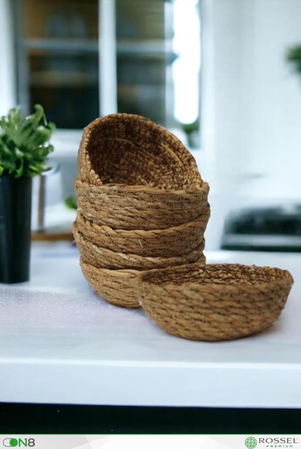 Rossel Premium Altılı Hasır Kase-Süs-Sunumluk-Sepet-30367 - Image 1