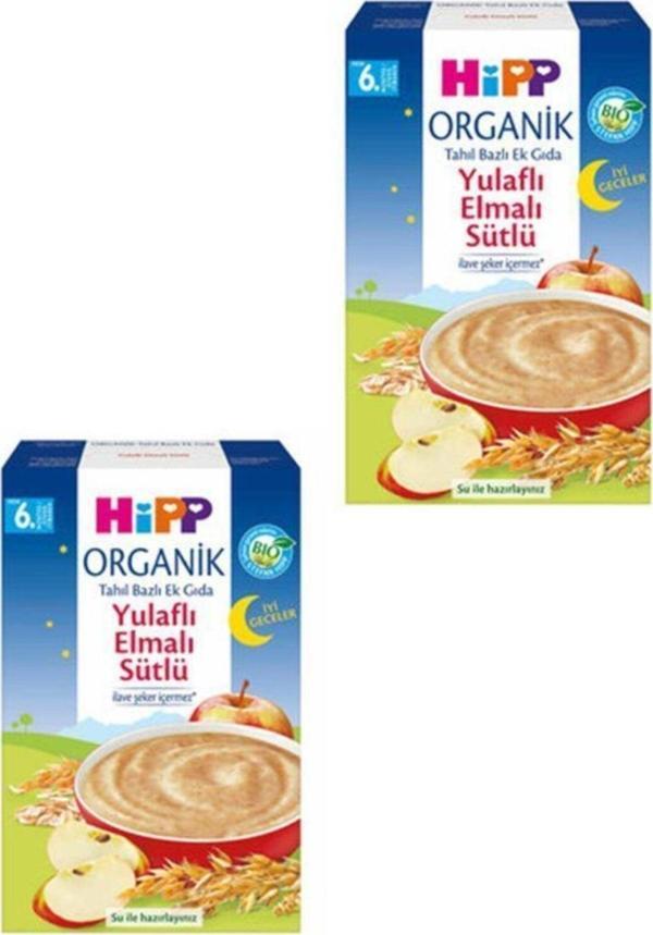 Hipp Organik Iyi Geceler Sütlü Yulaflı Elmalı 250 Gr X 2 Adet - Image 1