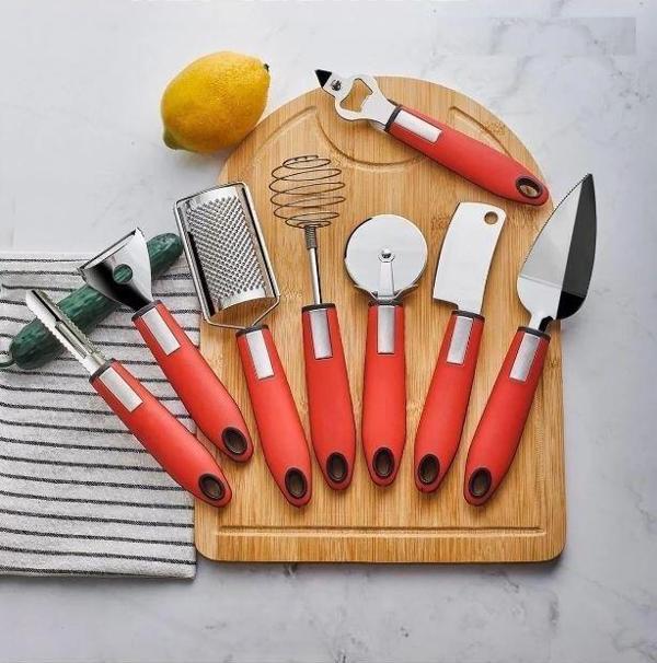 Rossel Premium Rosso Red Pro 8'li Mutfak Set 14173 - Image 1