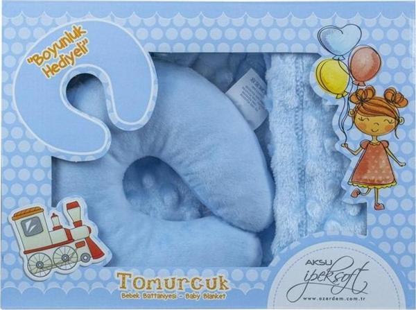 Aksu İpek Soft Boyunluk Hediyeli Tomurcuk Bebek Battaniyesi  90x110  cm 8886 - Image 1