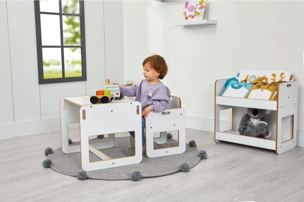 Minera 2-4 Yaş Kumru Montessori Çocuk Oyun, Çalışma, Aktivite Masası Ve Sandalyesi / Beyaz - Image 1