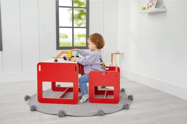 Minera 2-4 Yaş Kumru Montessori Çocuk Oyun, Çalışma, Aktivite Masası Ve Sandalyesi / Kırmızı - Image 1