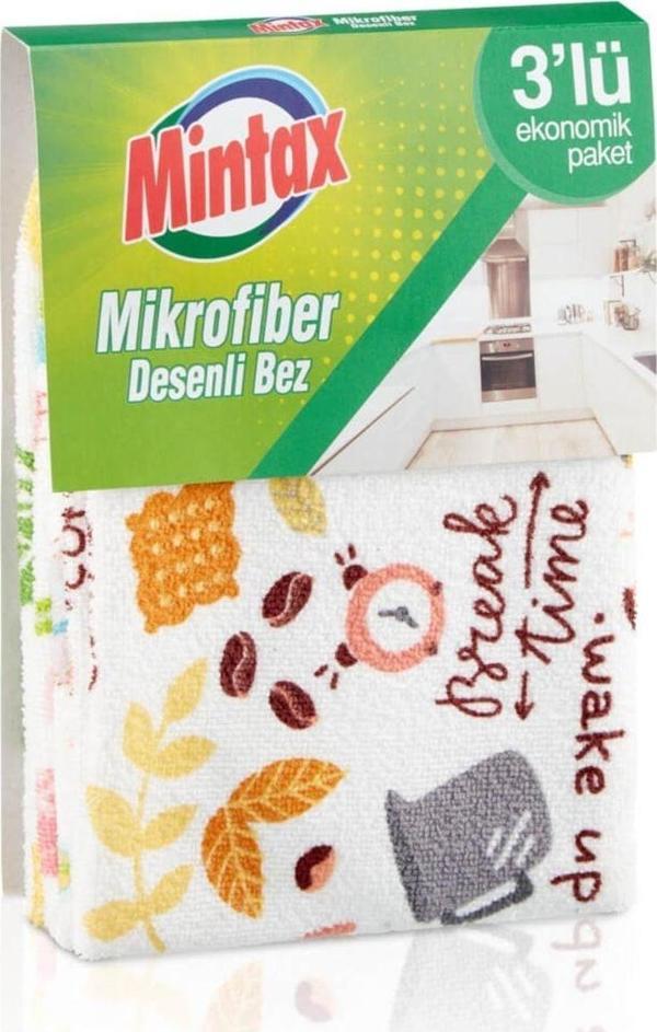 Mintax Mikrofiber Desenli Bez 3'Lü Ekonomik Paket - Image 1