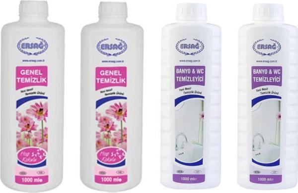 Ersağ Genel Temizlik * 2 Adet + Antibakteriyel Banyo & WC Temizleyici * 2 Adet 1000 Ml - Image 1