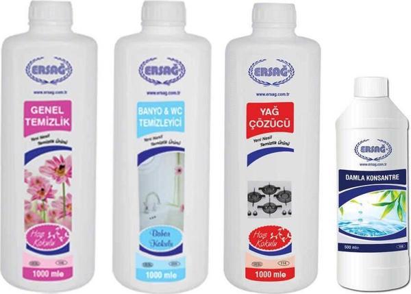 Ersağ Genel Temizlik + Banyo & WC Temizleyici + Yağ Çöz + Damla Konsantre - Image 1
