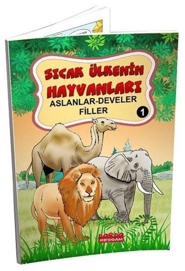 Sıcak Ülkenin Hayvanları 1 - Aslanlar - Develer - Filler - Bordo Ressam - Image 1