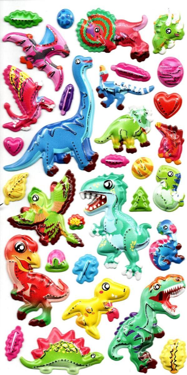 Sticker Kabartmalı Stiker Defter, Planlayıcı Etiket (limlra-029) - 17X9 cm - Dinazorlar - Image 1