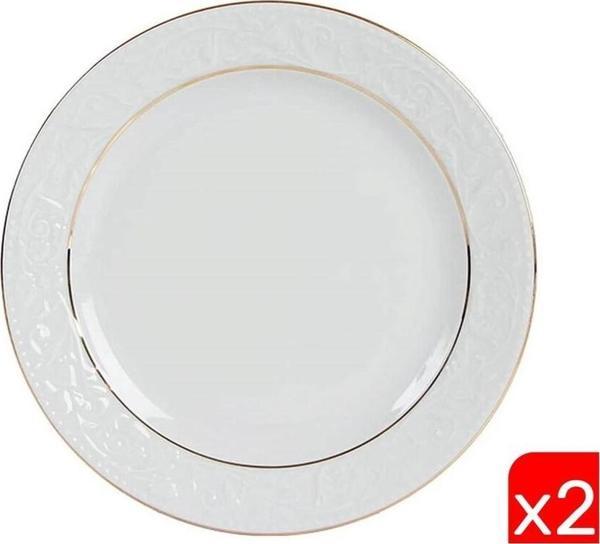 Porland Hazan Altın Yaldız Düz Tabak 20cm 2 li 04POR031036 - Image 1