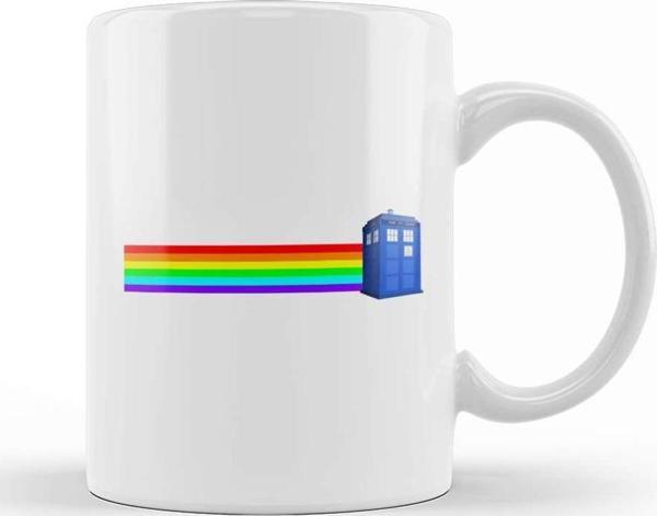 Baskı Dükkanı Rainbow Tardis Doctor Who Kupa Bardak Porselen - Image 1