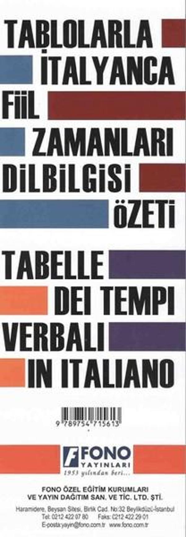 Tablolarla İtalyanca Fiil Zamanları Dilbilgisi Özeti - Fono Yayınları - Image 1