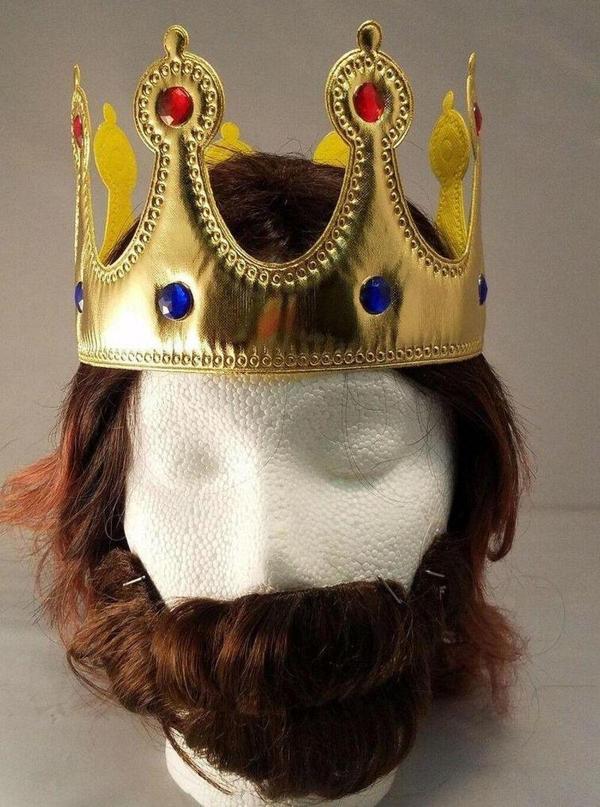 Altın Renk Kumaş Malzemeden İmal Çocuk Kral Tacı 57 cm - Image 1