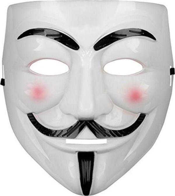 Beyaz Renk Pembe Yanaklı İthal V For Vendetta Maskesi - Image 1