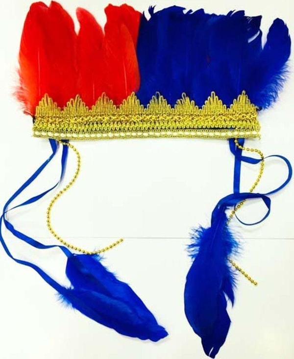 Bordo Mavi Renk Tüylü Kızılderili Başlığı | Trabzonspor Taraftar Başlığı - Image 1