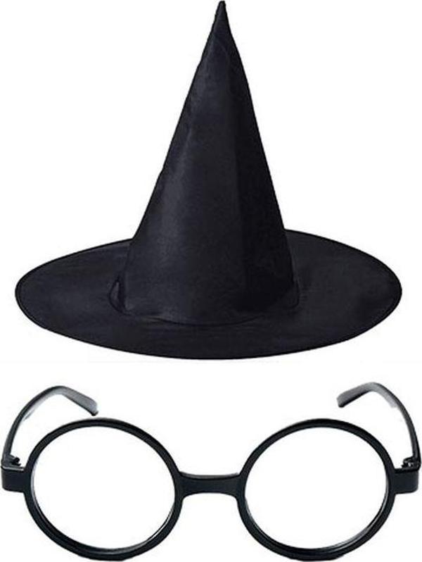 Harry Potter Büyücü Şapkası ve Harry Potter Büyücü Gözlüğü Siyah Renk - Image 1