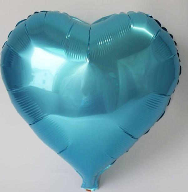 Kalp Balon Folyo Açık Mavi 45 cm 18 inç - Image 1