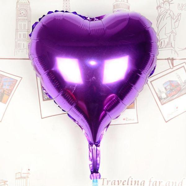 Kalp Uçan Balon Folyo Mor 80 cm 32 inç - Image 1