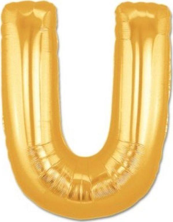 U Harf Folyo Balon Altın Renk  40 inç - Image 1