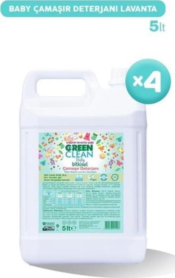 Green Clean Baby Bitkisel Çamaşır Deterjanı Lavanta Yağlı 5 Lt X 4 - Image 1