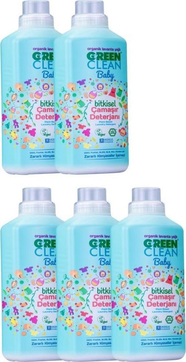 Green Clean Baby Çamaşır Deterjanı 1 Lt. 5' Li Set - Image 1