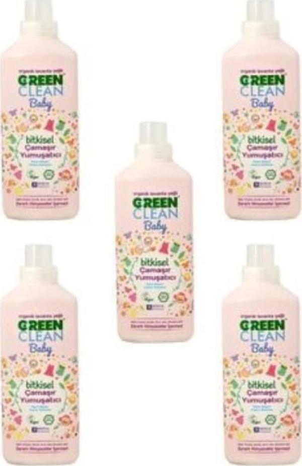 Green Clean Organik Lavanta Yağlı Baby Çamaşır Yumuşatıcısı 1000 ml 5'li Set - Image 1