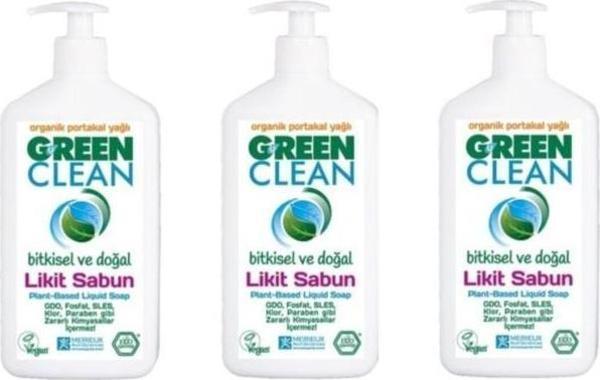 Green Clean Organik Portakal Yağlı Likit Sabun 500 Ml 3'Lü Set - Image 1