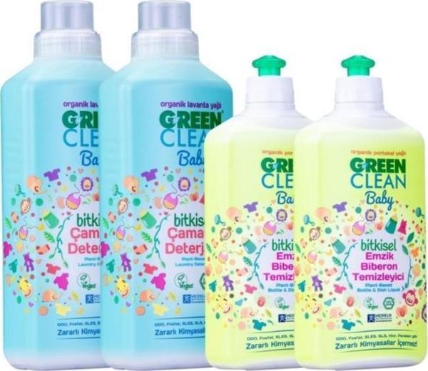 U Green Clean Baby Çamaşır Deterjanı 1000x 2 Adet Biberon Emzik Temizleyici 500x2 Adet - Image 1