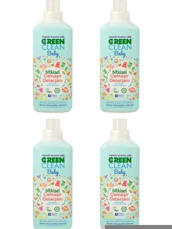 U Green Clean Organik Lavanta Yağlı Baby Bitkisel Çamaşır Deterjanı 1000ml 4'lü - Image 1