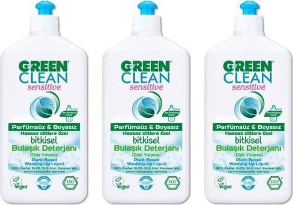 U Green Clean Sensitive Bitkisel Bulaşık Deterjanı 3 x 500 ml - Image 1