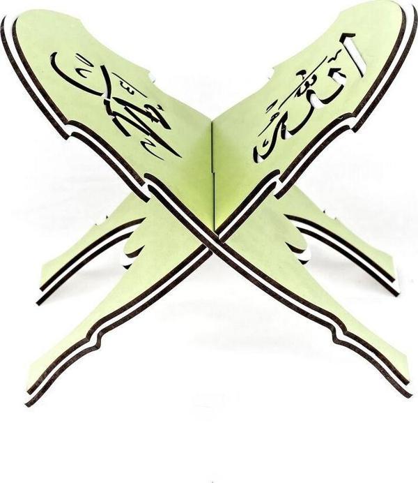 Çocuk Rahlesi MDF Çift Kat Allah Muhammed Yazılı Yeşil 15* 25 cm - Image 1