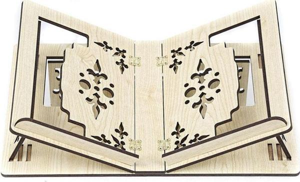 Masa Üstü Ahşap Kelebek Rahle MDF Beyaz 25x40 cm - Image 1