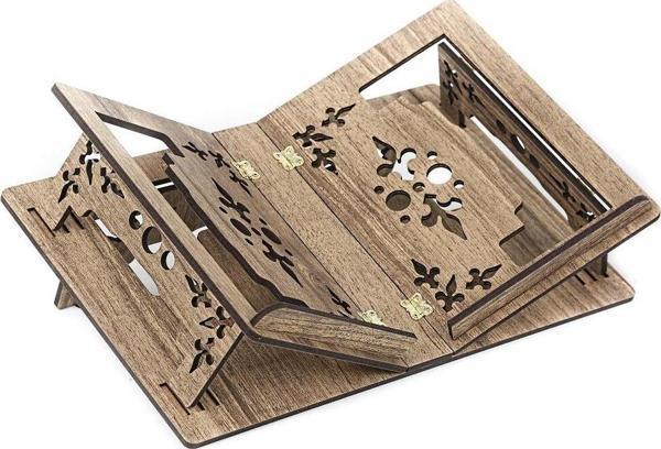 Masa Üstü Ahşap Kelebek Rahle MDF Koyu Kahve 25x40 cm - Image 1