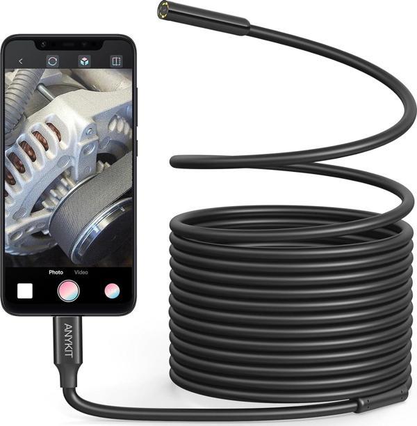 Anykit Endoskop Kamera, 2'si 1 arada USB Muayene Kamerası - 3m Kablo - Image 1