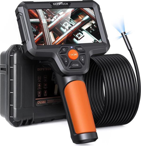 DEPSTECH Üç Lensli Boroskop, 5'' IPS Ekranlı Muayene Kamerası - 5m - Image 1
