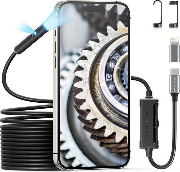 Teslong 1080P HD Çift Lensli Muayene Kamerası - 8+1 LED Işıklı - 5m Kablo - 8mm - Image 1