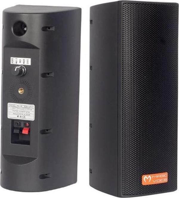 MAGICVOICE MV-26 2*7.5 CM 50 WATT 2Lİ TAKIM SİYAH TRAFOLU SÜTUN HOPARLÖR - Image 1