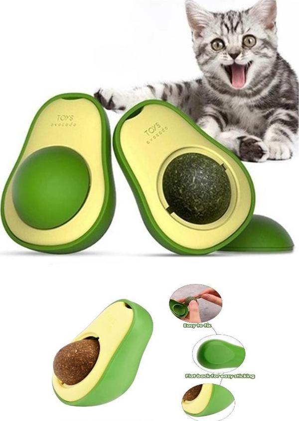 Avakado Kedi Naneli İthal Catnip 360 Derece Dönebilen Yalama Oyun Topu - Image 1